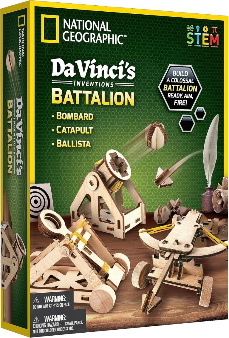 National Geographic Da Vinci Model Kit – Catapult Kit for Kids, 3D Puzzle Building Toy for Boys and Girls, Wood Building Kit for Kids, A Great STEM Project, Engineering Model Kit (Amazon Exclusive)